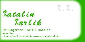 katalin karlik business card